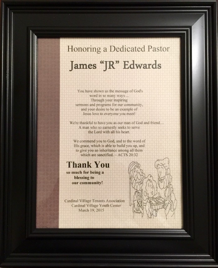 On 3/19/2015, Honored at the Danville, VA Housing Board of Commissioners