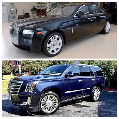 Rolls-Royce Ghost EWB &  Cadillac Escalade Platinum Edition